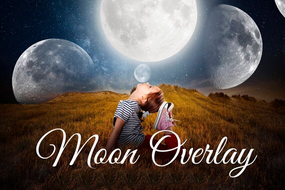 Transparent Png Digital Moon Overlay Photography Overlays Sky Etsy