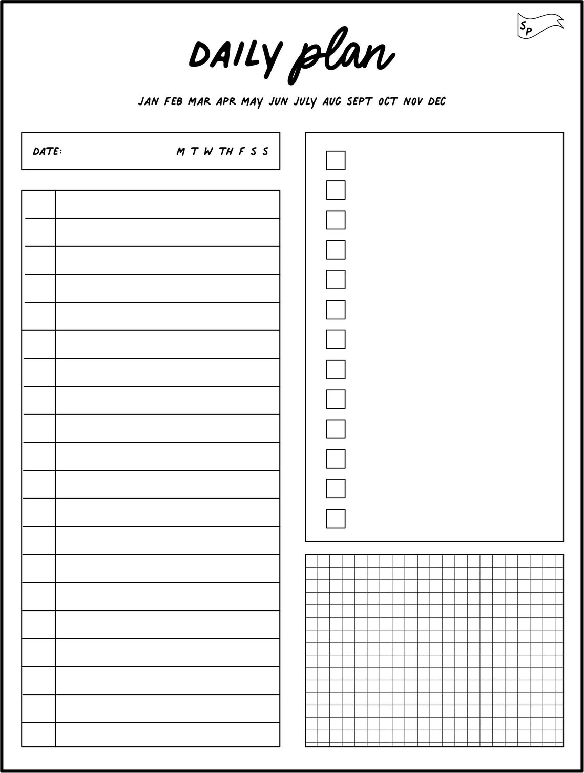 Daily Plan Printable PDF Digital Download | Etsy