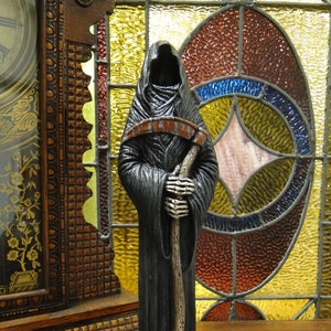 Grim Reaper Figure Halloween Decor, Hand Painted Ceramic Figurine / Halloween Decorations