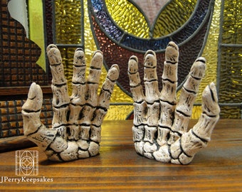 Skeleton Hands Halloween Decoration, Hand Painted Ceramic Halloween Decorations Figurines