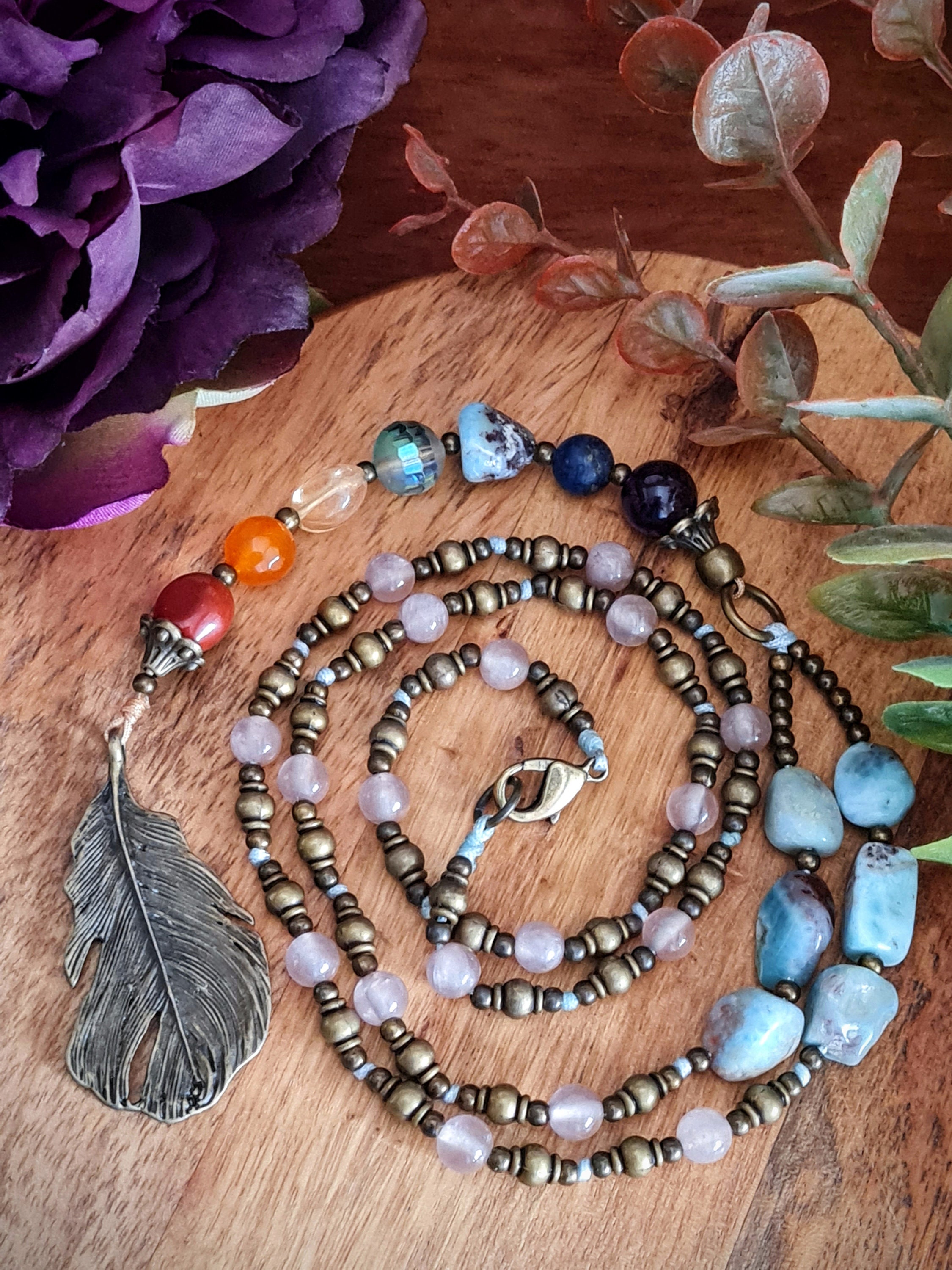 Chakra Necklace Gemstone Boho Necklace Energy Healing | Etsy