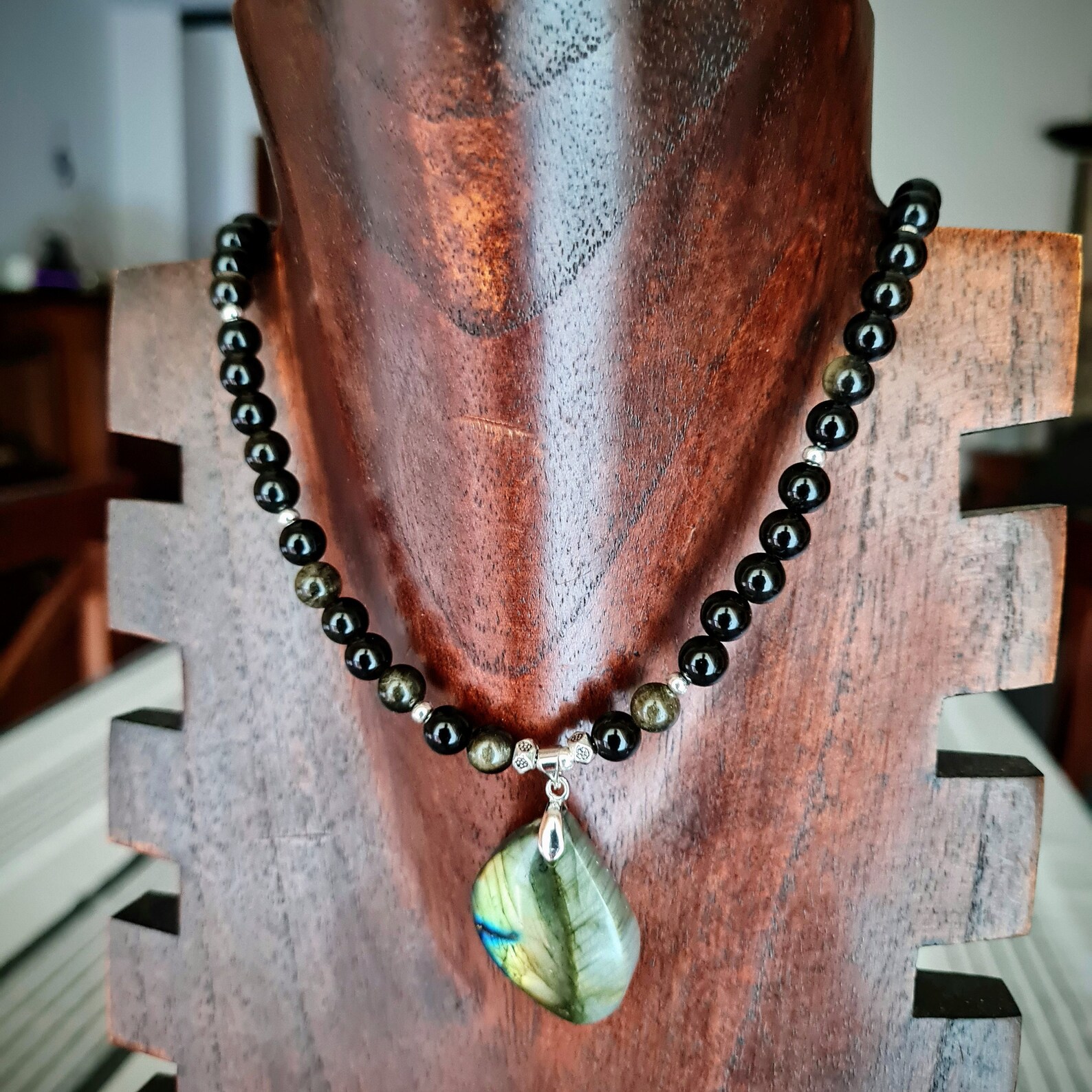 Obsidian necklace for women healing protection stone Etsy