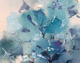 Flowers oil painting "Blue flowers"