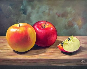 Still life painting Apples