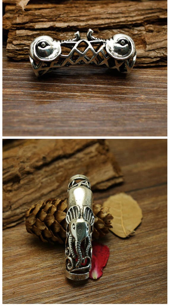 5pcs Lot Mixed Designs Tibetan Silver Hair Braid Dread Dreadlock Beads Clips Cuff