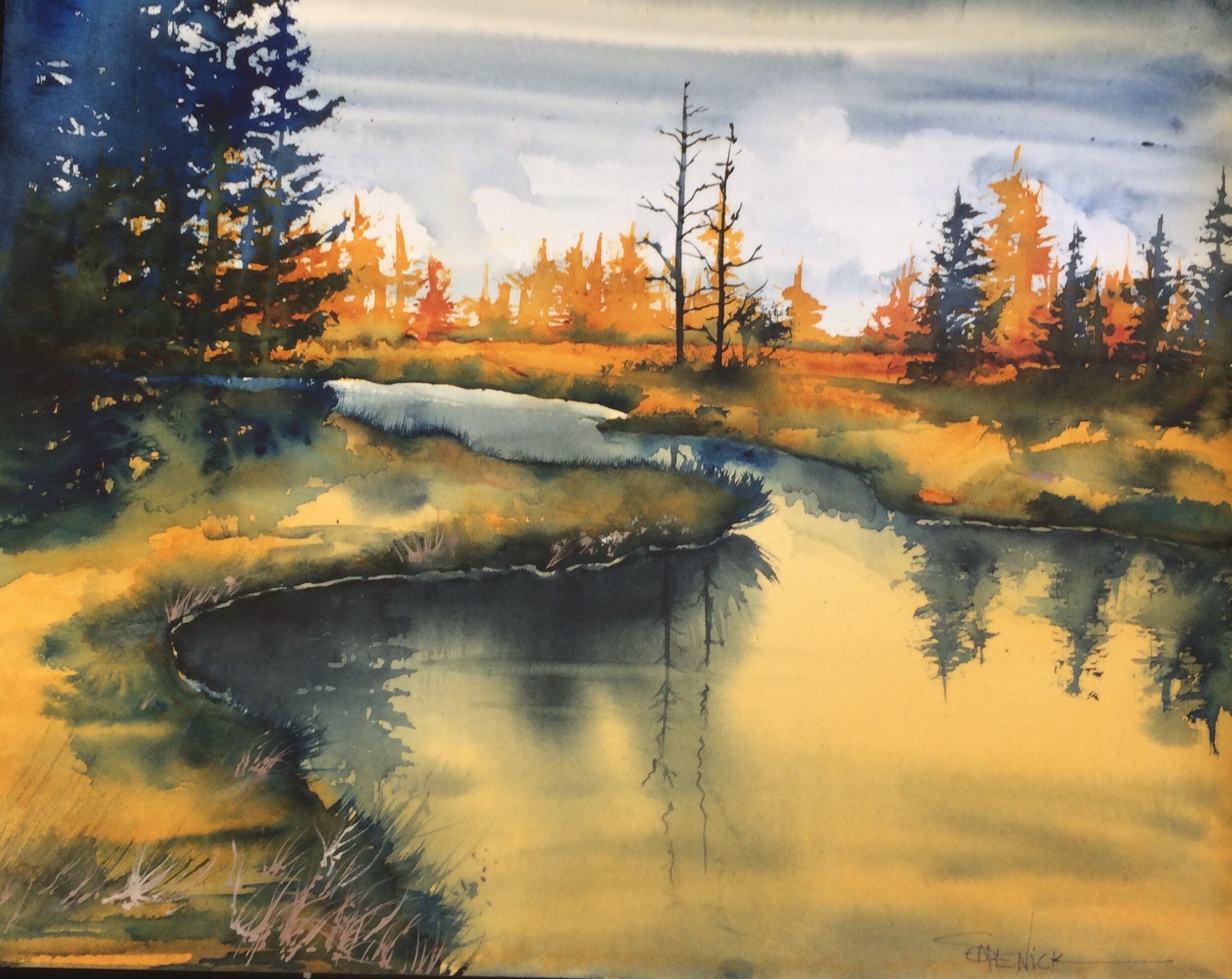 Watercolor painting print of Northern Michigan Water Etsy