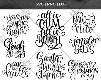 Christmas SVG Bundle Hand Lettered | Christmas Craft File | Christmas SVG File | Cricut Christmas SVG | Christmas Clipart