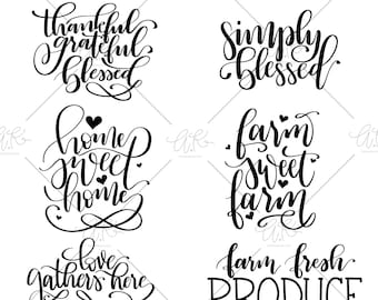 Hand Lettered Home Decor Farmhouse SVG Bundle | Farmhouse SVG  File | Cricut SVG File | Farmhouse Quotes | Farmhouse Craft File