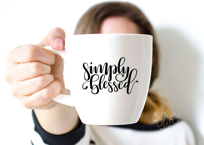 Simply Blessed SVG Simply Blessed Cut File Craft File Hand Lettered SVG Silhouette svg Cricut svg Farmhouse SVG Quote image 3