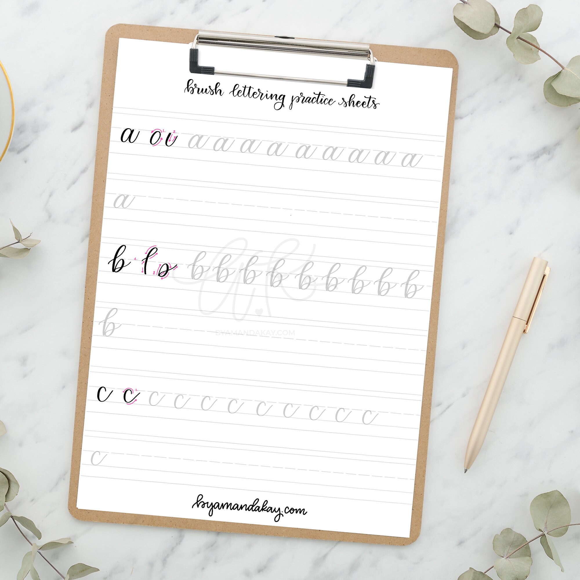 Brush Calligraphy Practice Sheets Calligraphy Worksheets - Etsy