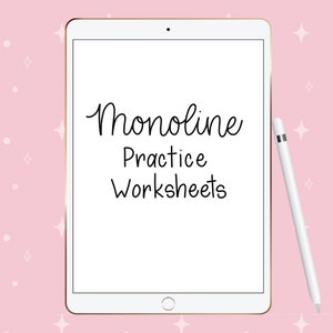 Monoline Hand Lettering Practice Sheets, Monoline Modern Calligraphy Worksheets, Hand Lettering Practice Printable, Instant Download