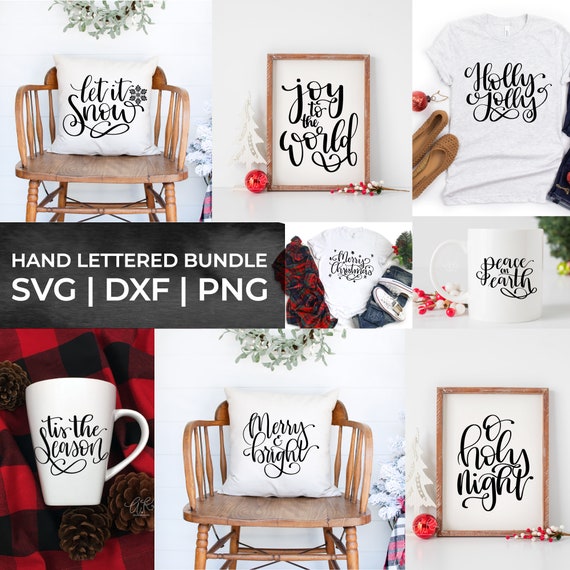 Download Hand Lettered Christmas Svg Bundle Christmas Craft File Etsy PSD Mockup Templates
