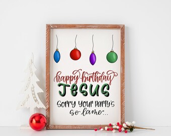 Happy Birthday Jesus, The Office Printable Wall Art, The Office Quote, The Office Home Decor, Printable Wall Decor, Hand Lettered Wall Art