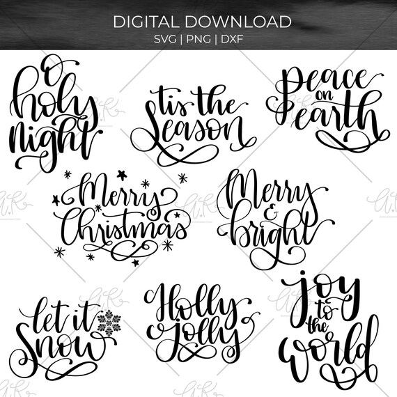Download Free Hand Lettered Christmas Svg Bundle Christmas Craft File Etsy SVG DXF Cut File