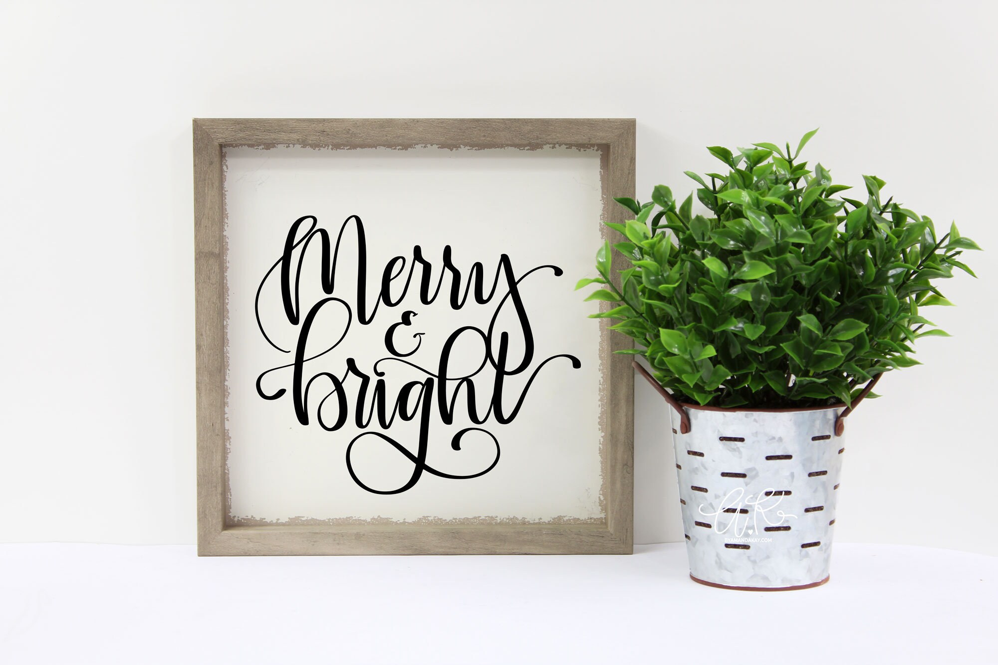 Merry and Bright Hand Lettered SVG | Merry and Bright SVG | Cut File ...