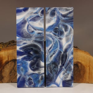 2 Pcs Blue and White Composite Knife Scales (790)