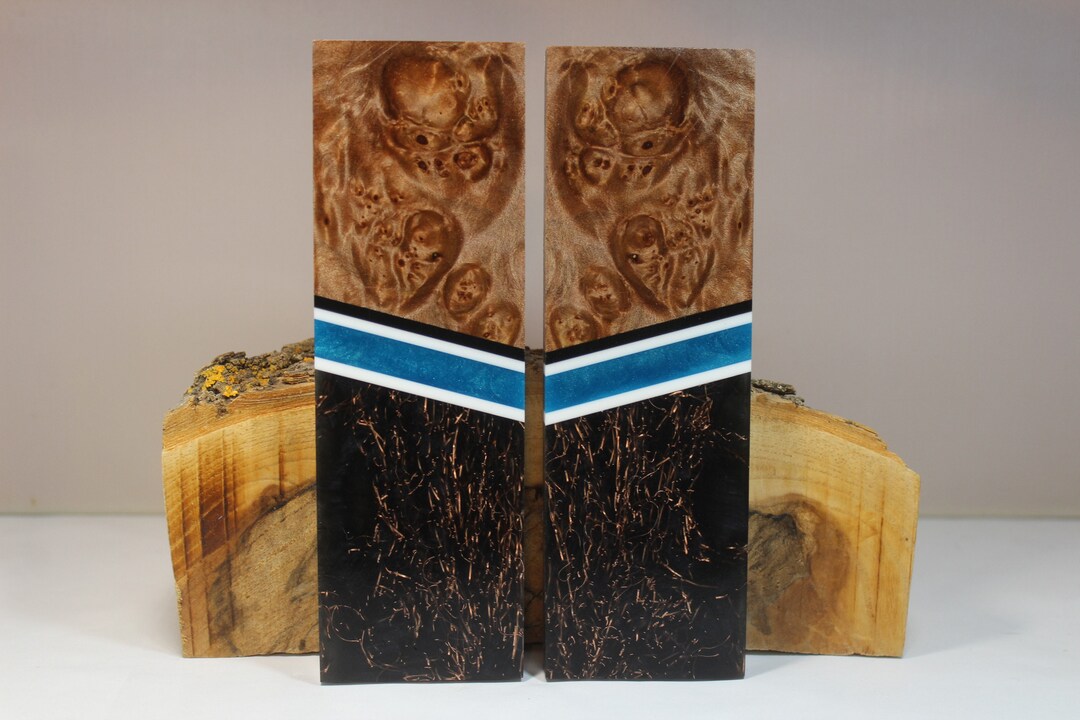 Stabilized Segmented Maple Knife Scales Handle Material 4738 Etsy