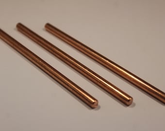 3 pcs of 3/16" Copper Stock Rods - Knife Handle Pin Material