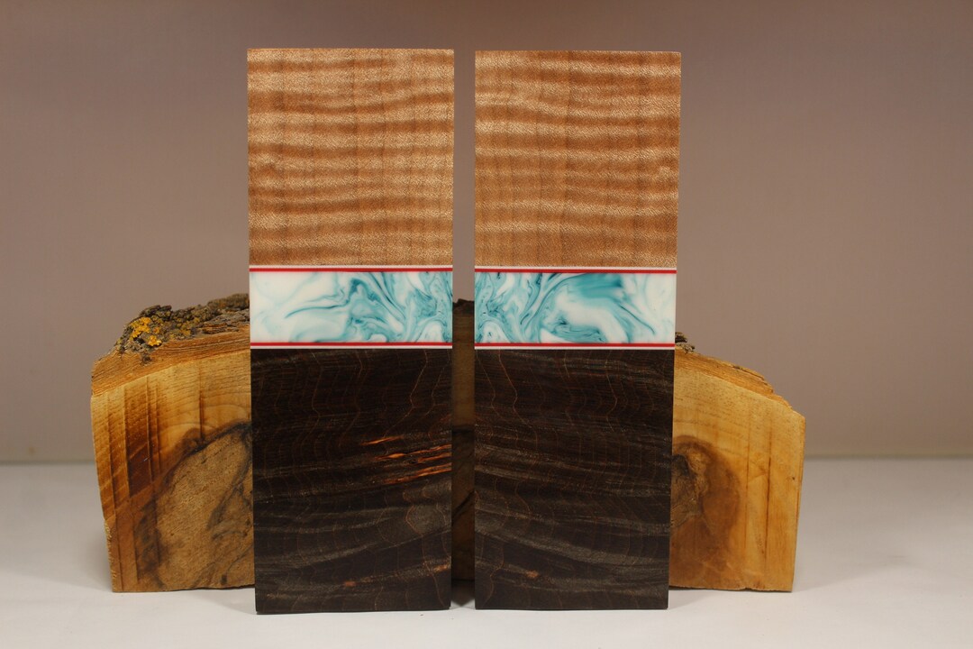 Stabilized Segmented Maple Knife Scales Handle Material 4684 Etsy