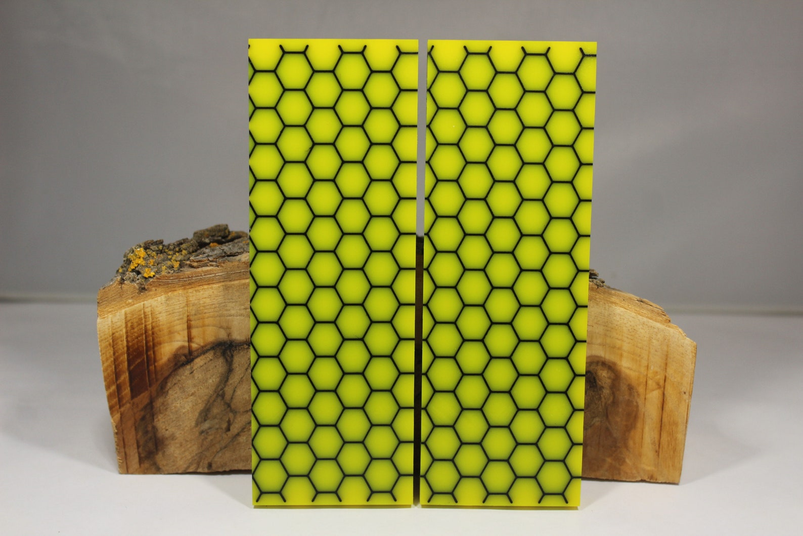 2 pcs Black and Yellow Composite Knife Scales 561 Etsy