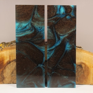2 Pcs Turquoise and Brown Composite Knife Scales (660A)