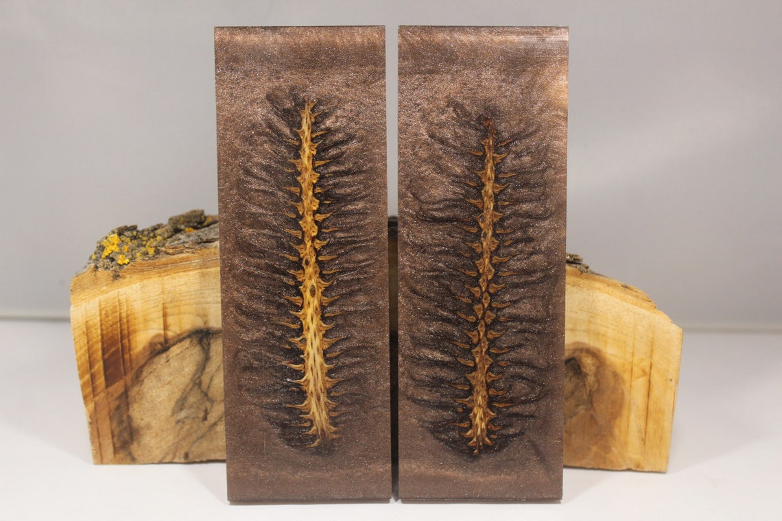 2 Pcs Stabilized Pinecone Brown Composite Knife Scales 617 Etsy