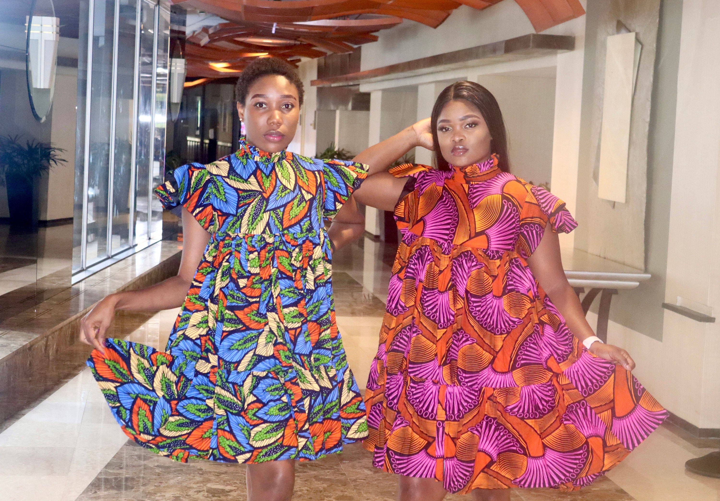 ZURI African Print Caribbean Dress / Ankara Dress / African - Etsy