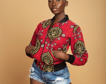 African Women/Men bomber jacket, African Jacket, Ankara Bomber Jacket, Ankara bomber jacket for men and women, African unisex bomber jacket