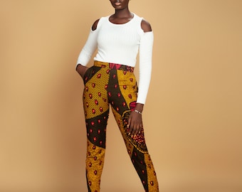Kesi Afrikanische Ankara High-Waist Hose