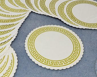 Greek Key Pattern Drink Coasters Thin cardstock/thick paper 24 coasters Per set - Vintage some spotting -see description for details