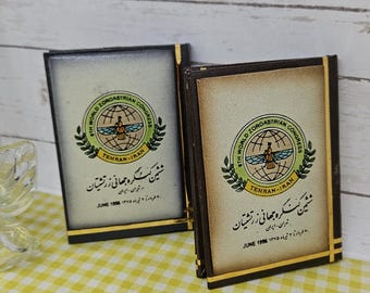 Souvenir Notebook 1996 -English and Persian writing on front, with mirror and blank writing pages inside