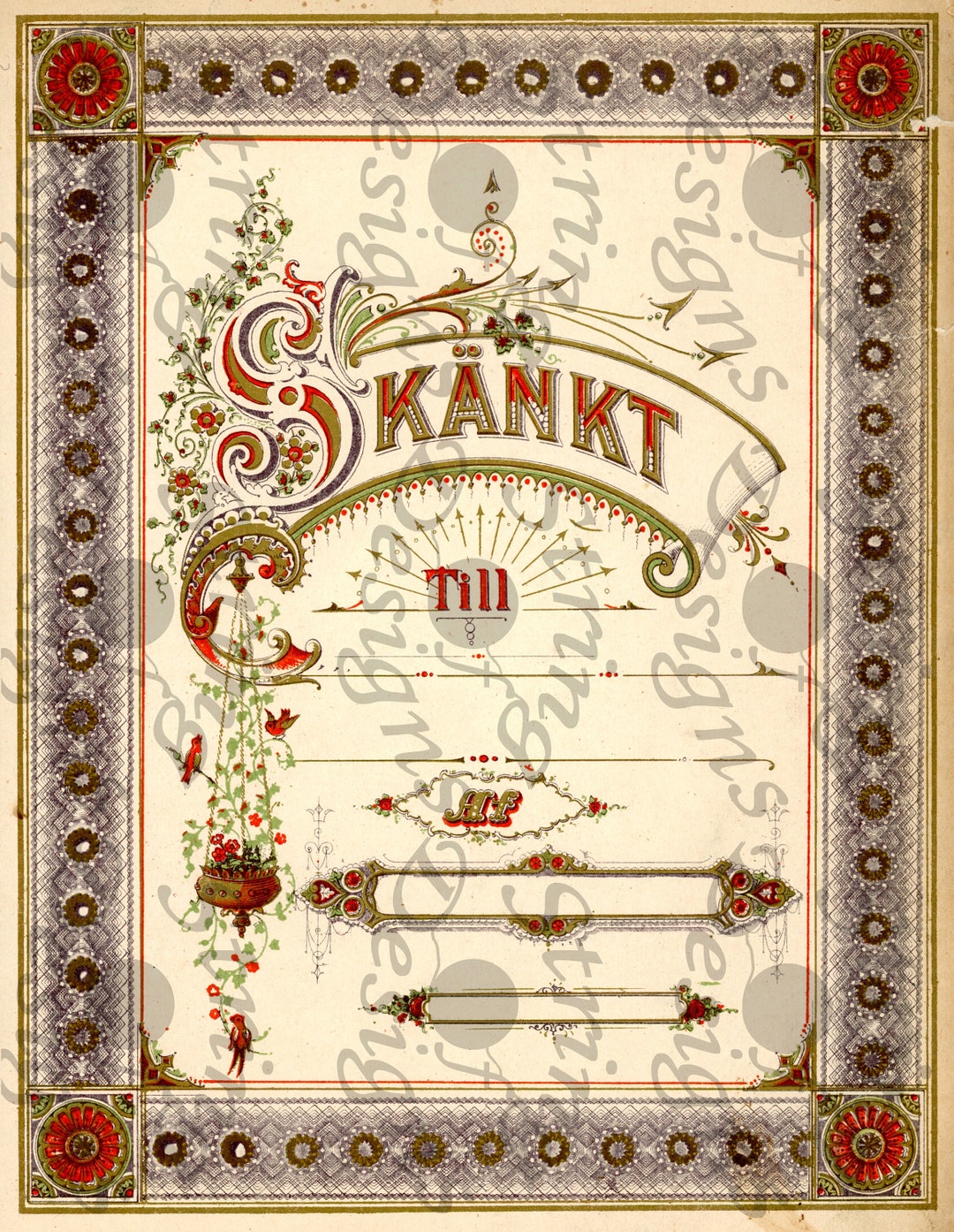1889 German Bible Digital Printables - Commemorative Pages - Full Color ...
