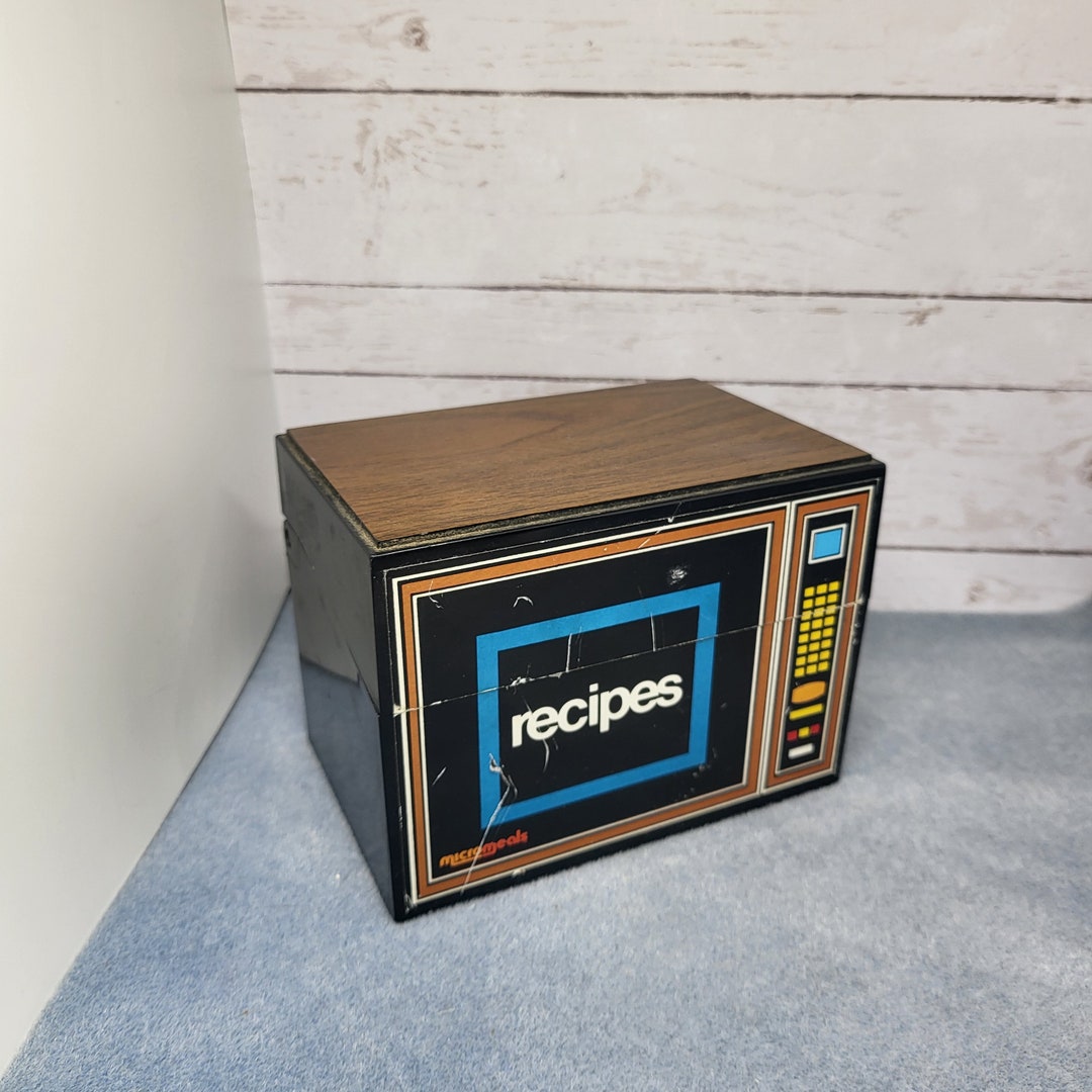 Microwave Recipe Box 3x5 Recipe Cards & Standing Recipe Holder Etsy