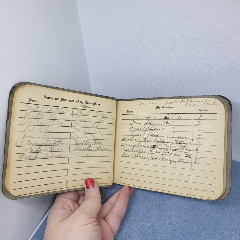 1930s School Autograph Notebook: My School-days Autobiography on Front ...