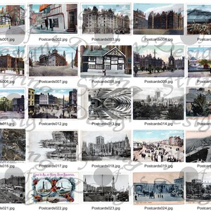 Confezione stampabile con frontali di cartoline vintage 1 - Edifici Europa - Carte a colori e in bianco/nero