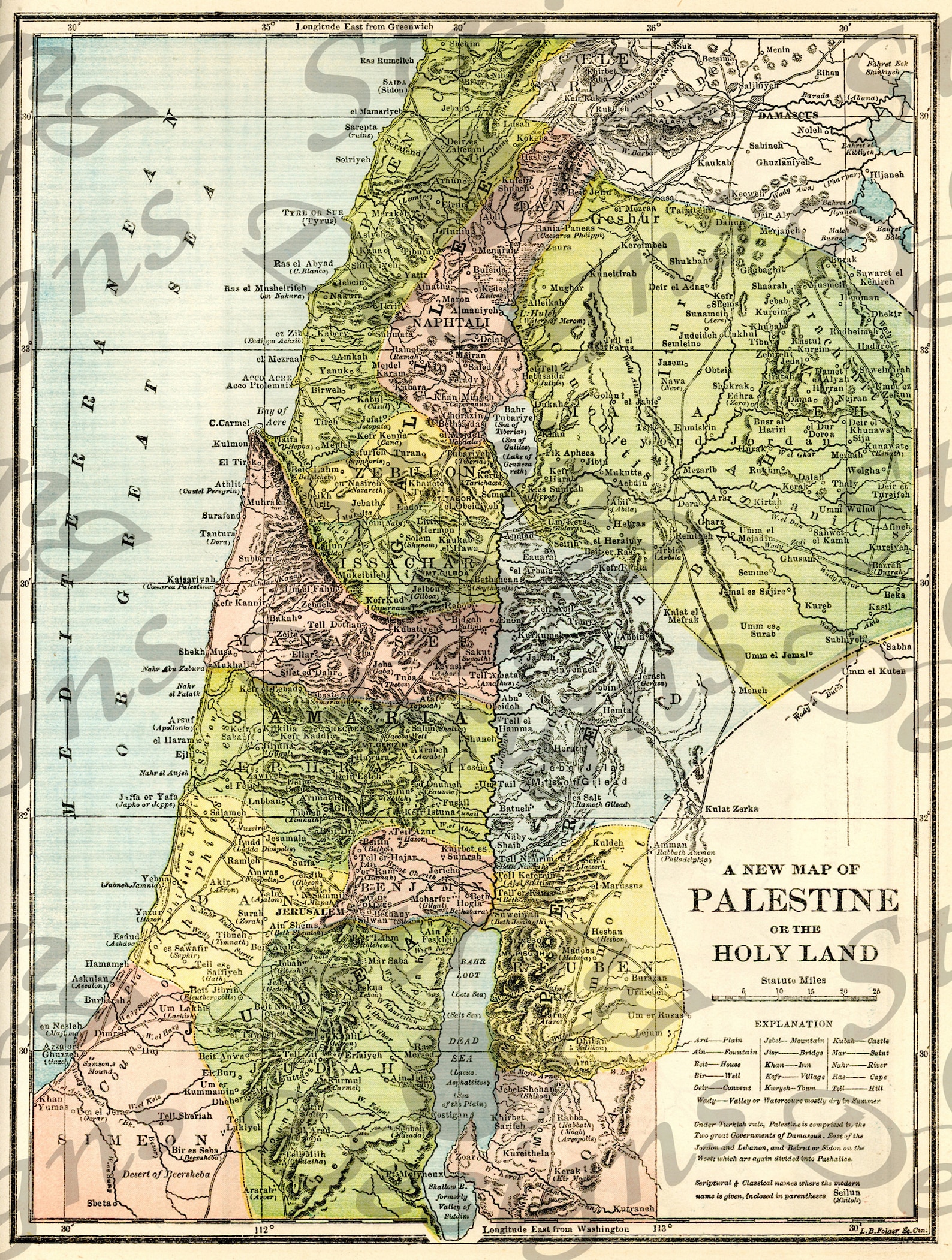 Antique Bible Maps Printables - Full Color 8.5x11 - Etsy
