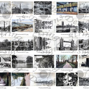Vintage Postcard Fronts Printable Pack 2 - Color and Black/White Cards