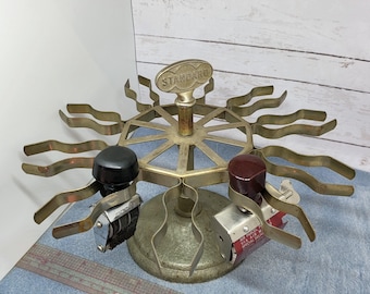 Carrusel de sellos vintage (no incluye sellos), metal estándar, gira y admite 10 o más sellos (ver descripción y fotos)