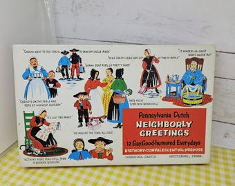 Surtido de tarjetas de felicitación PA Dutch de Conestoga Crafts - Vintage 12 tarjetas y sobres - ver fotos y descripción para más detalles