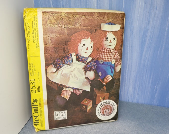 Raggedy Ann Doll Pattern 1970 Mccall's 2531 - One Pattern, 3 Sizes ...