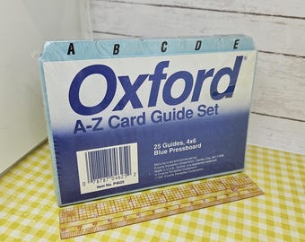 Oxford Dividers: elige un juego de separadores de índice alfabéticos vintage de 4x6 pulgadas. Consulta las fotos y la descripción para obtener más detalles.