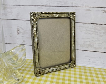 3x4" Gold stamped Metal Frame hang vertically or replace kickstand