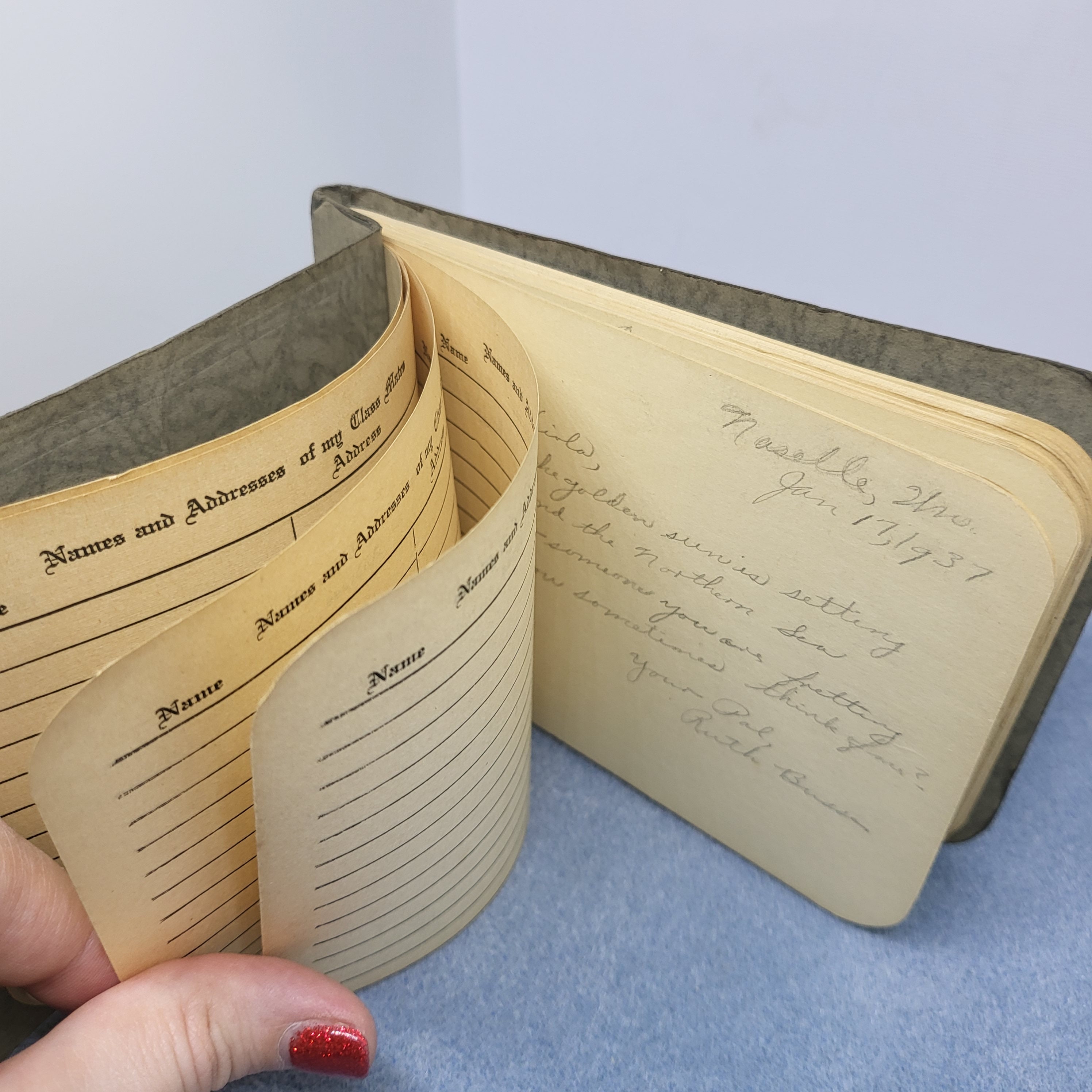 1930s School Autograph Notebook: My School-days Autobiography on Front ...