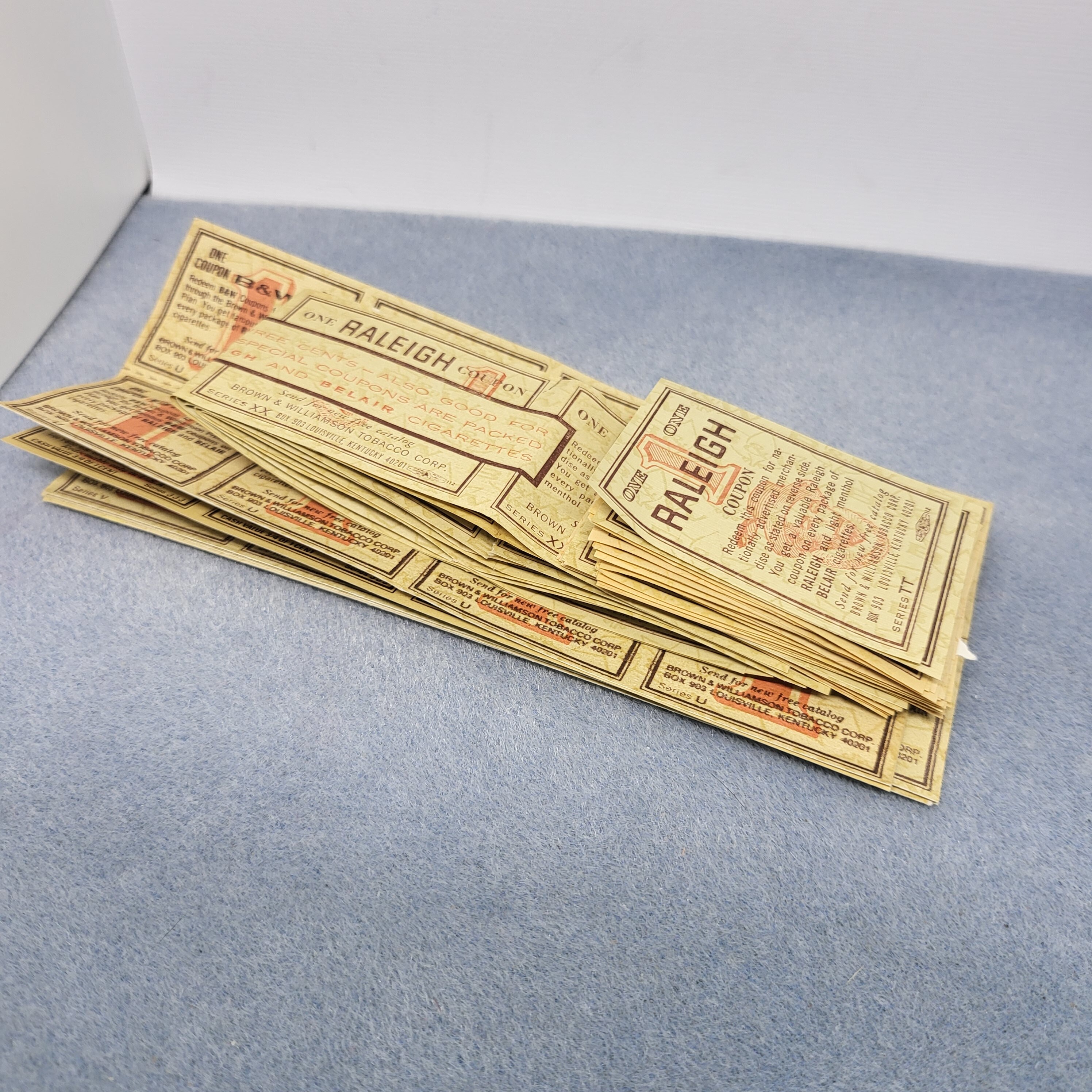 B&W and Raleigh Cigarette Coupons Tickets - Handful of 60+, Mixed Layouts.  Pre-1971 - Vintage - See Description and Photos