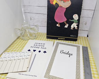 Bridge score pads and things - see photos and description