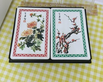 Juego de 2 barajas de naipes chinos Hoyle, de plástico, estilo vintage, de doble baraja. Usadas, en estuche de plástico. Ver descripción y fotos.