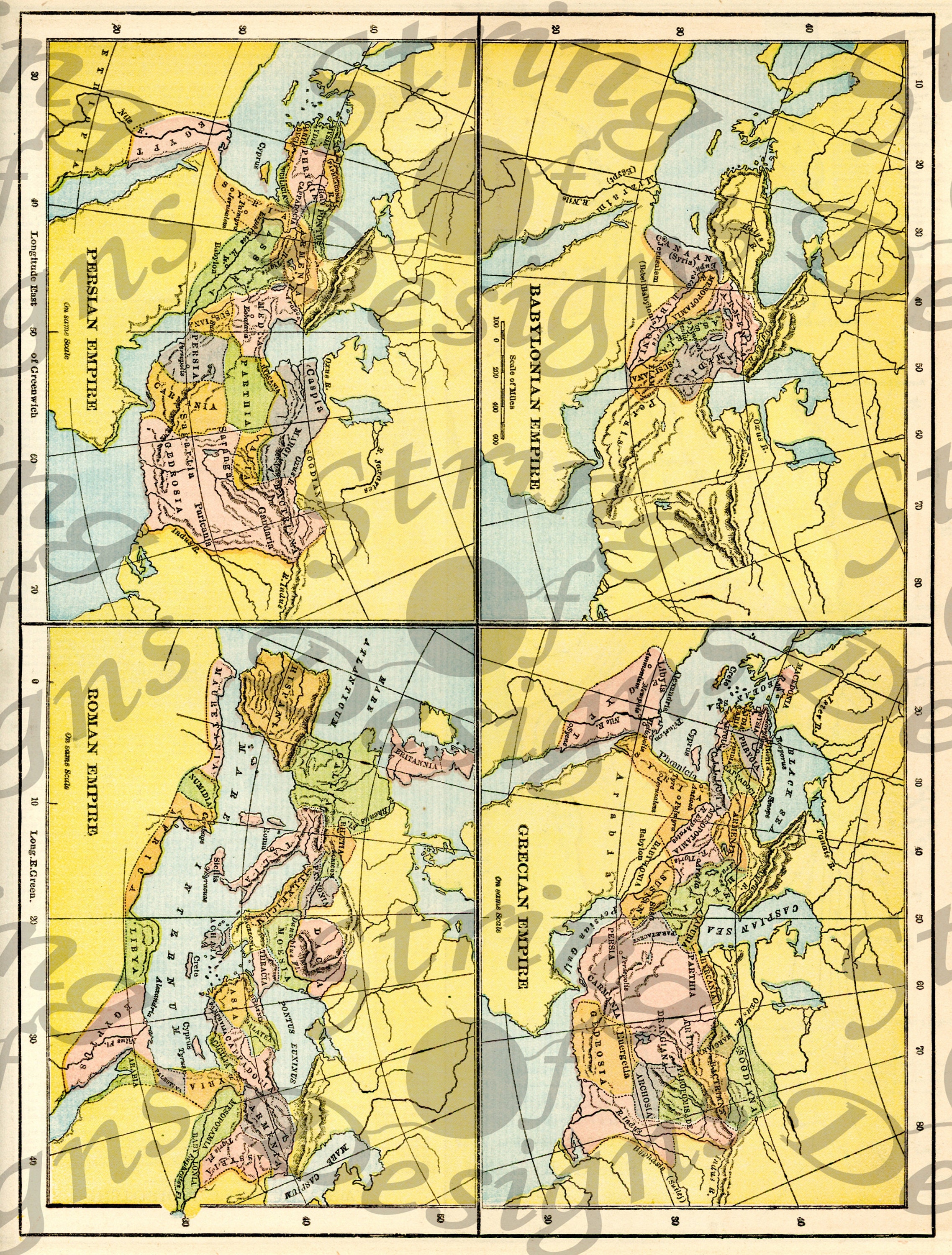 Antique Bible Maps Printables - Full Color 8.5x11 - Etsy