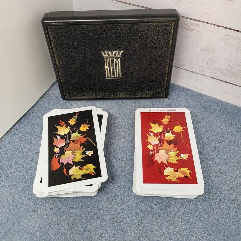 KEM Pinochle Playing Cards Set of 2 Decks Standard Plastic One Card