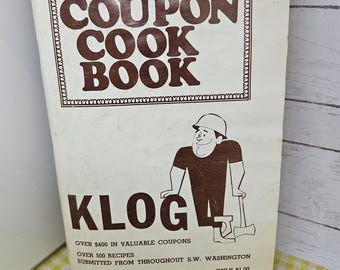 70s community cook book SW Washington Recipe compilation -variety of recipes and old coupons - see photos and description