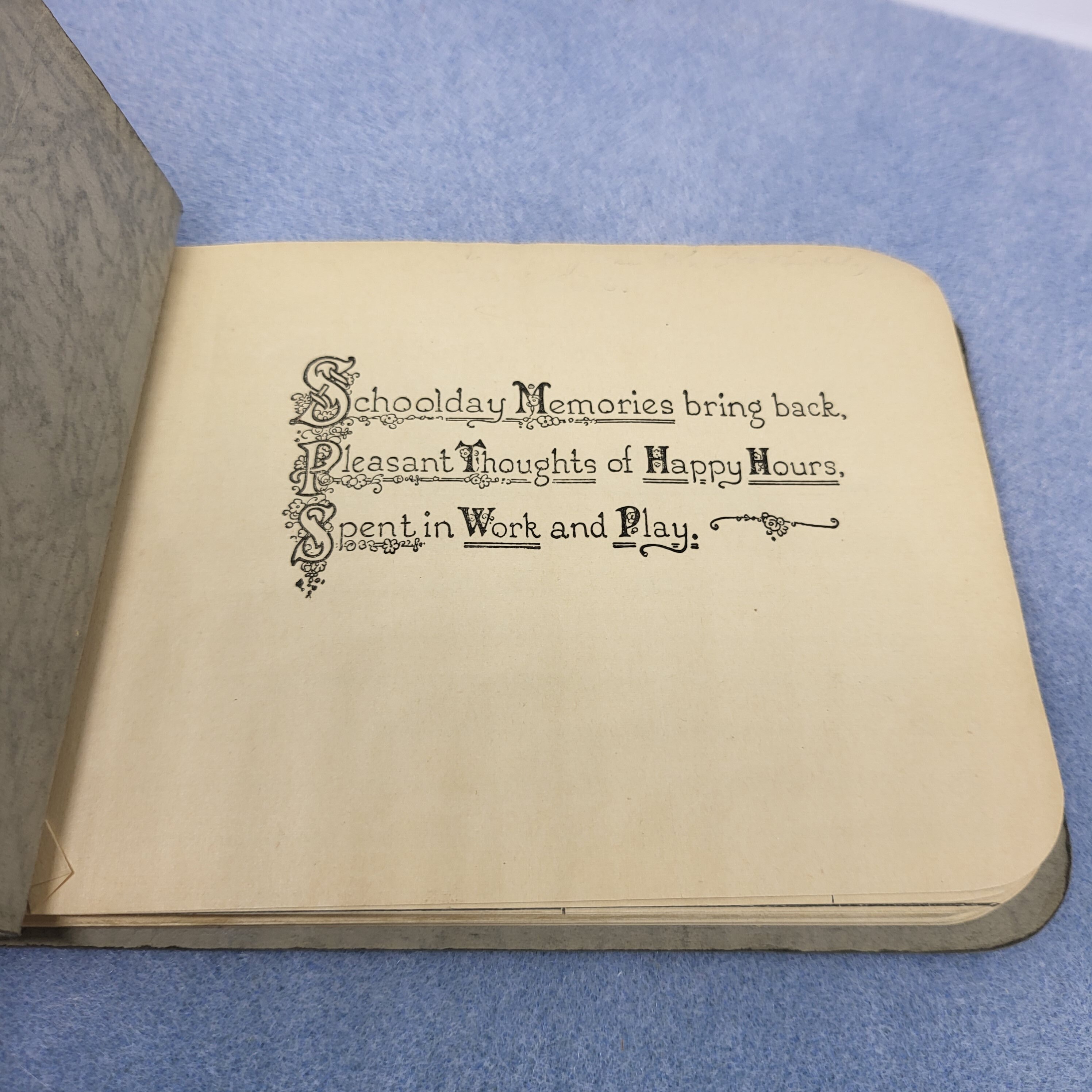 1930s School Autograph Notebook: My School-days Autobiography on Front ...